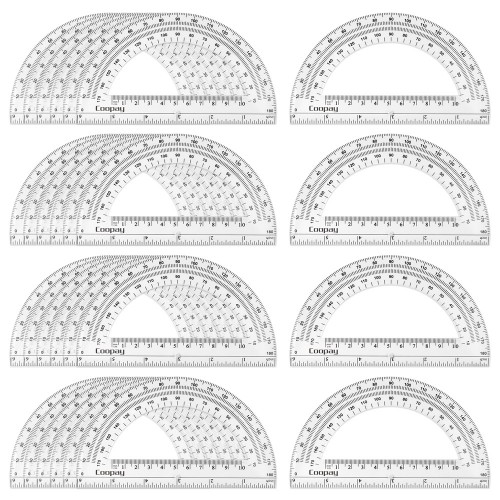 Protractors 24 Pack Plastic Clear 4 Inches Student Math for Angle Measurement 