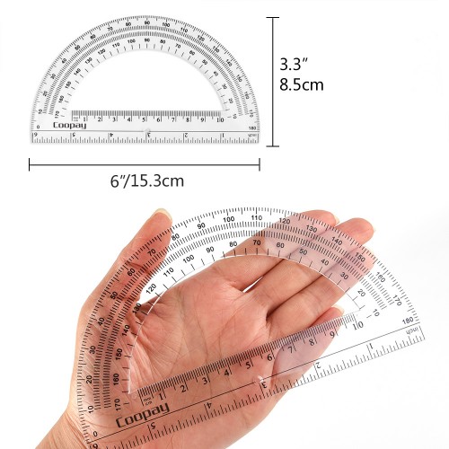 Protractors 24 Pack Plastic Clear 4 Inches Student Math for Angle Measurement 