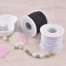 Coopay 4 Roll 0.8 mm Elastic String Cord Elastic Thread Beading String Cord for Jewelry Making Bracelets Beading, White and Black (200 m)