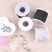 Coopay 4 Roll 0.8 mm Elastic String Cord Elastic Thread Beading String Cord for Jewelry Making Bracelets Beading, White and Black (200 m)